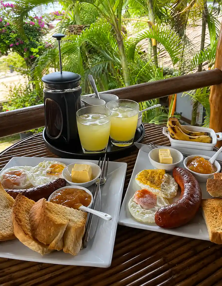Breakfast served on a private terrace